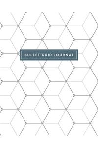 Bullet Grid Journal: White and Gray Geometric Pattern, 150 Dot-Grid Pages, 8-X10-