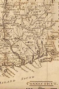 Connecticut Vintage Map Field Journal Notebook, 50 pages/25 sheets, 4x6