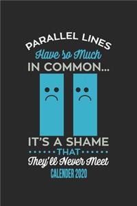 Parallel Lines Have So Much In Common It's A Shame They'll Never Met Calender 2020