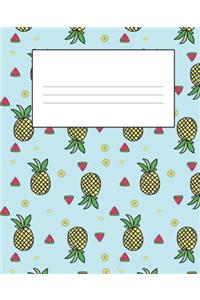 Pineapple Composition Notebook: Wide Ruled Notebook Lined School Journal - 110 Pages - 7.5 x 9.25" - Children Kids Girls Boys Teens Women Wide Ruled School Composition Books