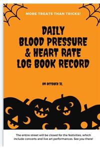 Daily Blood Pressure & Heart Rate Log Book Record