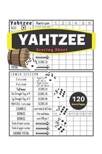 Yahtzee Scoring Sheet