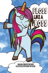 Unicorn Composition Book: College Ruled Notebook for School