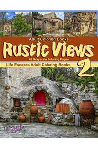 Adult Coloring Books Rustic Views 2 - 48 Grayscale Coloring Pages