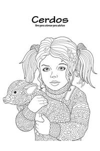 Cerdos libro para colorear para adultos 1