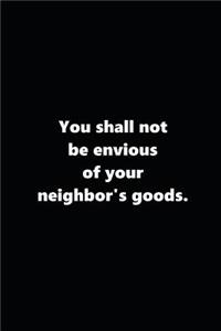 Religious Journal 10th Commandment Modern Black White