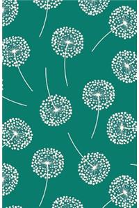 Journal Notebook Dandelions In Green