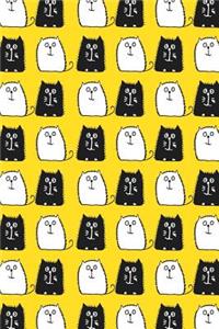 Bullet Journal Notebook for Cat Lovers Black and White Cats in a Row 6