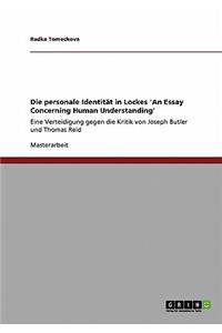 Die personale Identität in Lockes 'An Essay Concerning Human Understanding'