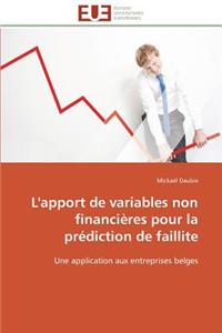 L'Apport de Variables Non Financières Pour La Prédiction de Faillite