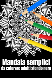 Mandala semplici da colorare adulti sfondo nero