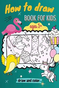 How to Draw Book for Kids, ages 5+, Draw and Color