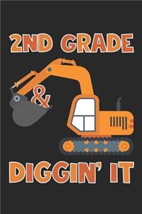 2nd Grade Squad - Excavator Back To School Gift - Notebook For Second Grade Boys - Boys Construction Writing Journal