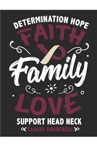 Determination Hope Faith Family Love Support Head Neck Cancer Awareness