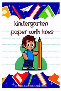 Kindergarten writing paper with lines for ABC kids