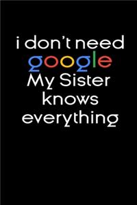 I don't need google my Sister knows everything Notebook Birthday Gifts