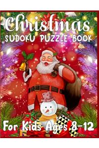 Christmas Sudoku Puzzle Book For Kids ages 8-12: 220 Sudoku Puzzles Easy - Hard With Solution - A Brain challenge Game For Smart Kids - Best Gaming Book Gift For Kids- large print sudoku puzzle boo