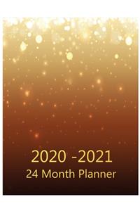 2020 - 2021 24 Month Planner: 8.5 x 11 Dated Agenda - Appointment Calendar - Organizer Book - Gold Planner for Men