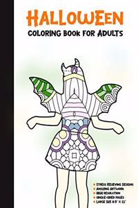 Halloween Coloring Book for Adults: 50 Halloween Illustrations Printed On One Side, Safe For Markers - Fun Craft Activity Gift - Stress Relieving Designs