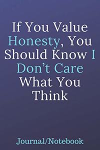 If You Value Honesty, You Should Know I Don't Care What You Think