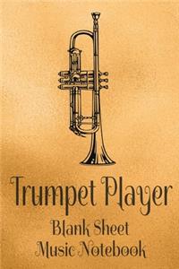 Trumpet Player Blank Sheet Music Notebook