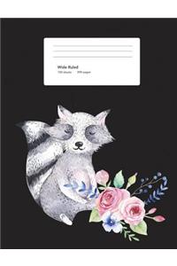 Raccoon Composition Book Wide Ruled