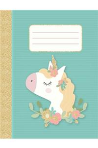 Sparkly Unicorn - Wide-Ruled