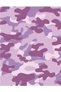 Camouflage Purple Notebook - 4x4 Graph Paper