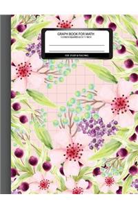 Graph book for Math 1/2 inch squares 8.5 x 11 For math study&teaching