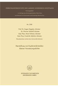 Herstellung von Kupfereinkristallen kleiner Versetzungsdichte