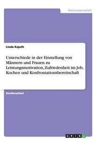 Unterschiede in der Einstellung von Männern und Frauen zu Leistungsmotivation, Zufriedenheit im Job, Kochen und Konfrontationsbereitschaft