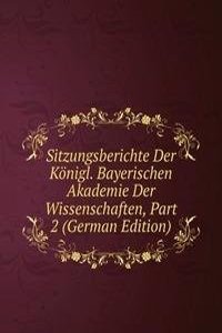 Sitzungsberichte Der Konigl. Bayerischen Akademie Der Wissenschaften, Part 2 (German Edition)