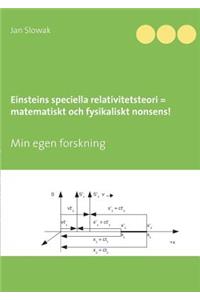 Einsteins speciella relativitetsteori = matematiskt och fysikaliskt nonsens!