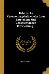 Rabinische Ceremonialgebräuche In Ihrer Entstehung Und Geschichtlichen Entwicklung...