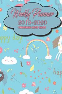 Weekly Planner 2019 - 2020 12 Month Academic July 2019 - June 2020: Weekly Planner Unicorn Theme 2019 - 2020 Acadmic Calendar and Organizer