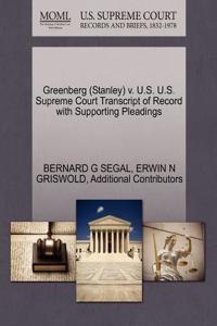 Greenberg (Stanley) V. U.S. U.S. Supreme Court Transcript of Record with Supporting Pleadings