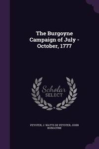 Burgoyne Campaign of July -October, 1777