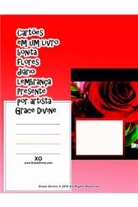 Cartões em um livro bonita flores diário lembrança Presente por artista Grace Divine