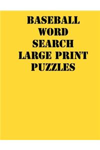 Baseball Word Search Large print puzzles