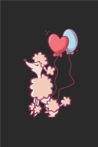 Poodle With Heart Balloons