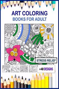 Art coloring books for adults large print