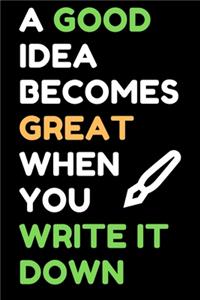 A Good Idea Becomes Great When You Write It Down