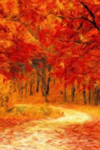 Autumn Road - Blank Notebook