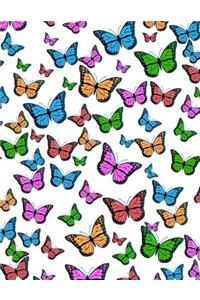 Notebook: Butterflies Cover - Lined Notebook - Journal - Composition Book - 8.5 X 11 Paper - Wide Ruled - 100 Pages