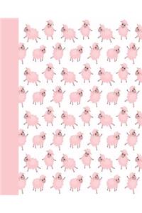 Journal: Baby Sheep (Pink) 8x10 - Lined Journal - Writing Journal with Blank Lined Pages