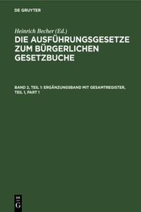 Ergänzungsband Mit Gesamtregister, Teil 1