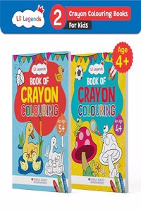 Oswaal Lil Legends Creative Crayon Colouring Books For 4+ Year Old Kids | Creative Copy Colouring Activity Books (Set of 2 Books)