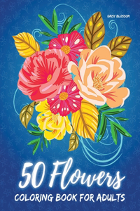 50 Flowers Coloring Book For Adults