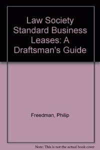 Law Society Standard Business Leases: A Draftsman's Guide