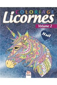 Coloriage Licornes 2 - Nuit